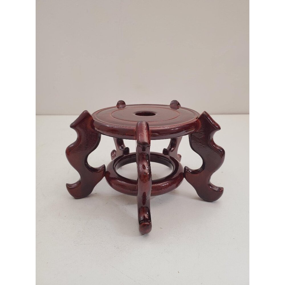Wood Plant Stand Vase Stand Display Bowl Stand Vintage Plant Stand Stain Asian